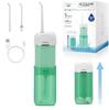 Dretec Limpador Oral Portátil Jet Clean USB Potente 5 IPX7 Carregamento 2 Bicos Verde Irrigador, Limpeza, Modos, Jato de Água, À Prova d'Água, 160ml, Recarregável,