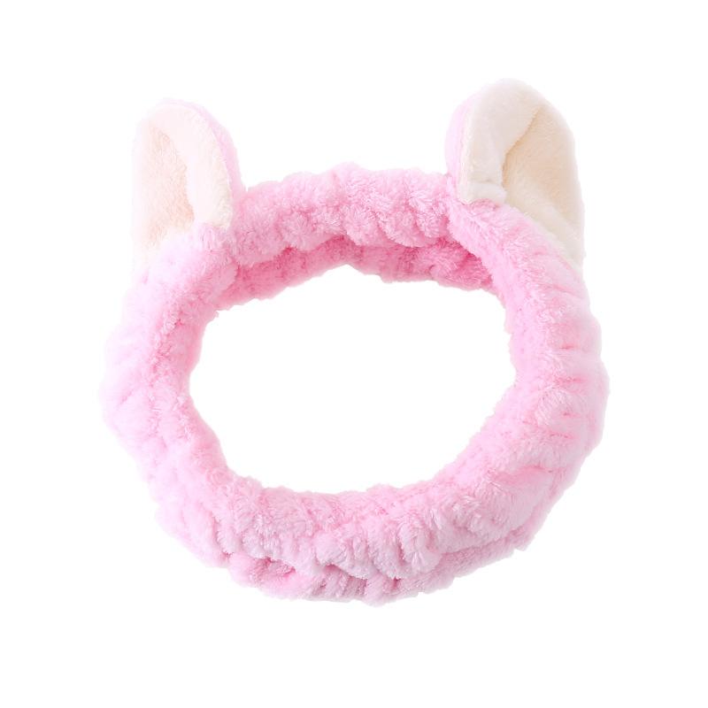1Pc Coral Fleece Cat Ears Headbands for Women Cute Soft Hairbands Wash Face Make Up Turbans Bandage Headwrap Girls Hair Accessories