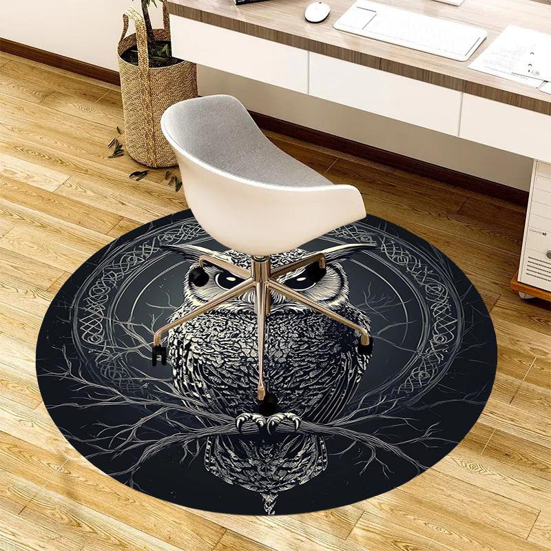 1pc Office Carpet Chair Mats Night Owl Perfect for Decorating Office Chairs, Living Rooms, Or Bedrooms.YDT222