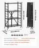 4-Tier Foldable Storage Shelf with Wheels 26 X 13 X 46-inch Metal Shelving