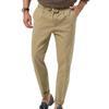 Erkek Daralan Paça Pantolon Günlük Keten Pantolon Elastik Bel Slim Fit Plaj Yoga İş Hafif Pamuklu Cepli Pantolon