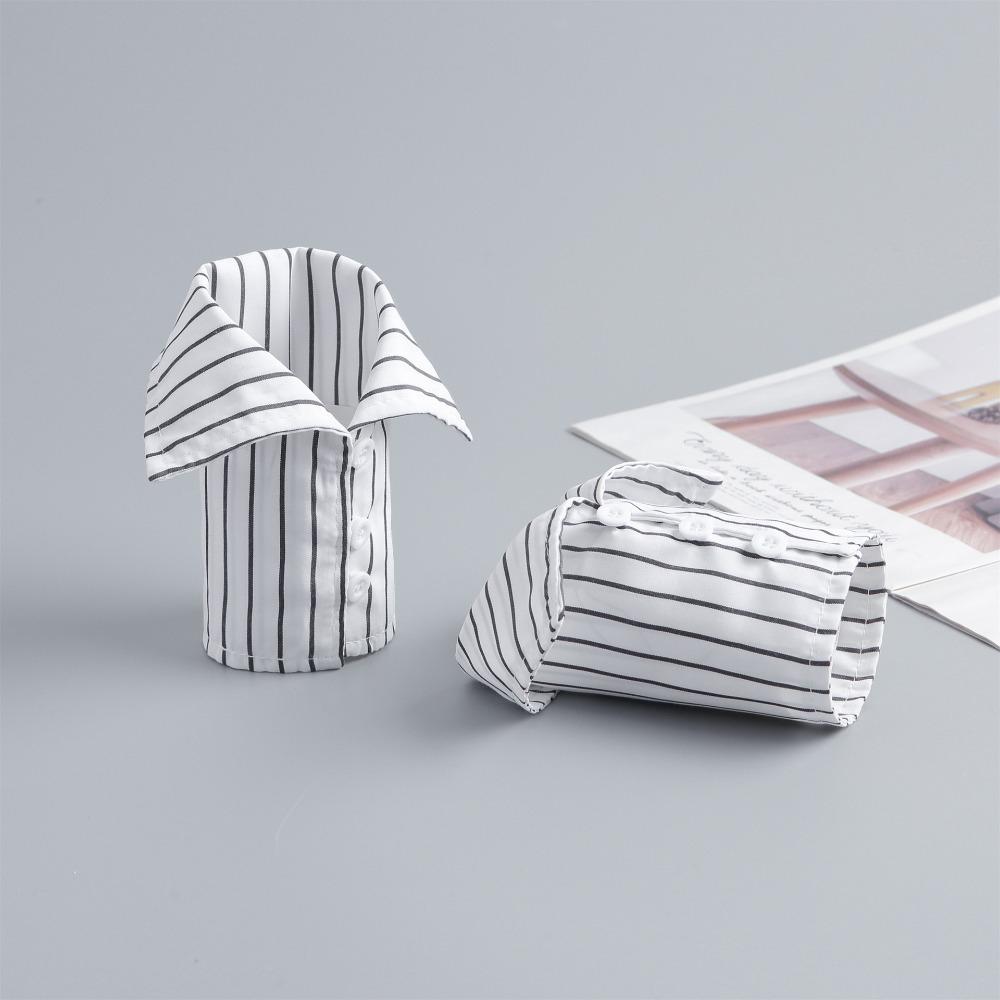 Commute Fake Hand Sleeves Detachable False Wrist Cuffs Soft Stripe Shirt Fake Collar Photo Props