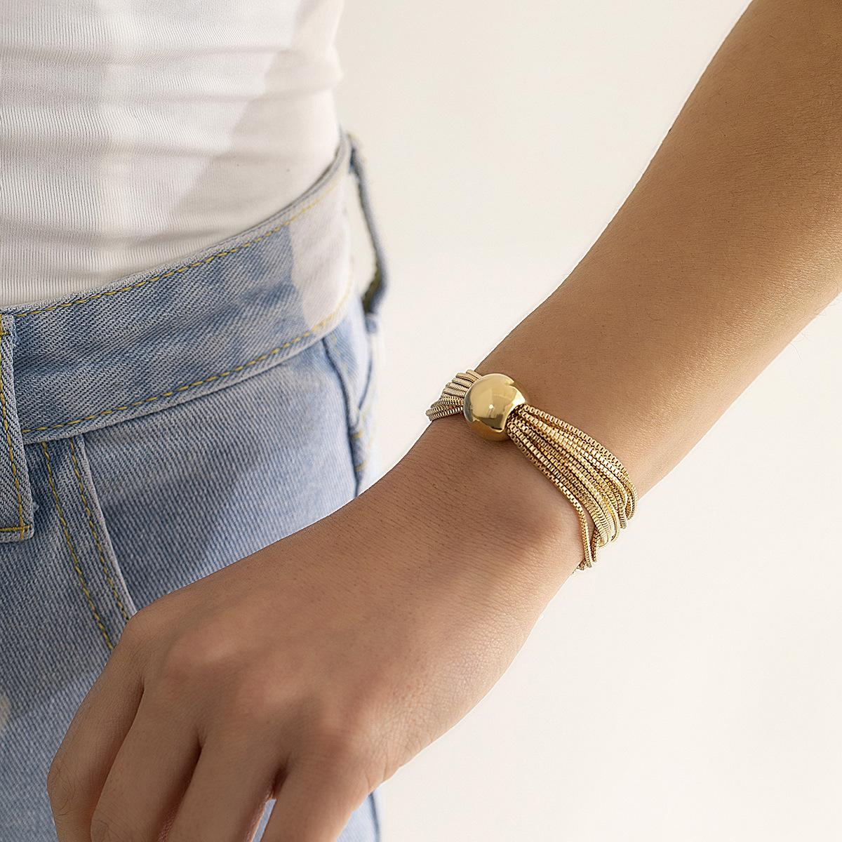 Salircon Новое Преувеличенное Скрученное Массивное Цепочка Ожерелье Браслет Женщины Панк Большой Шар Подвеска Цепочка Ключица Звено Гранж Украшения