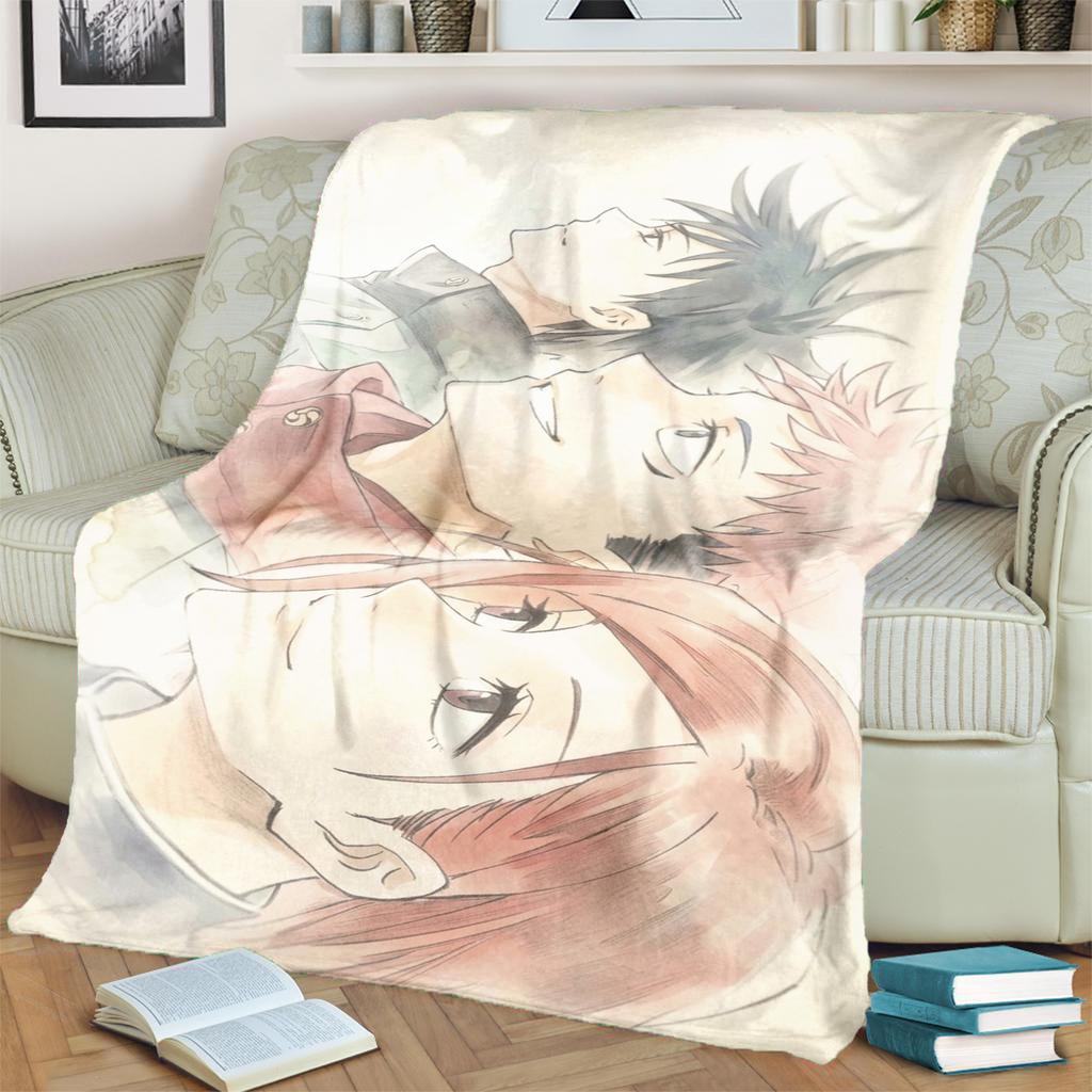 Jujutsu Kaisen Warm Flannel Blanket for Bedrooms, Sofas, Beds, Chairs, Picnics, Travel and Home