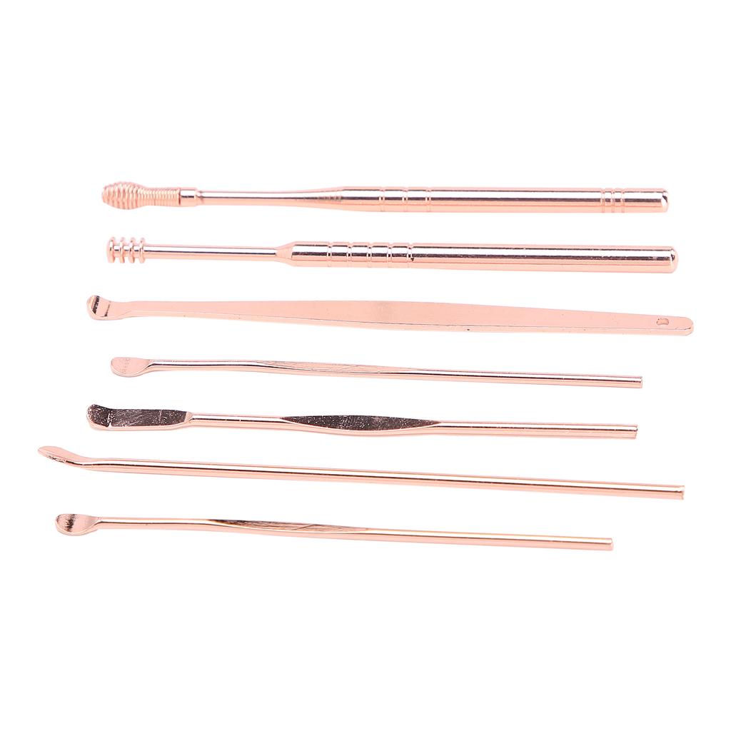 Stainless Steel Spiral Ear Wax Cleaner Set Portable Ear Pick Spoon Earwax Removal Tool Kit