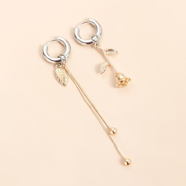 Delicate Floral Design Ear Clips Allergy Proof Lightweight Alloy Earrings Ideal Romance Gift For Her
