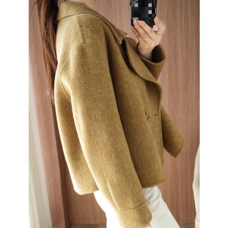 Fashion Women's Woolen Coat Short Warm Long Sleeve Jacket