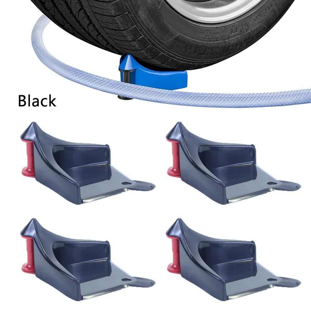 New 4Pcs Blue Car Hose Guides Prevent Pressure Washer Hose Stuck Under Wheels