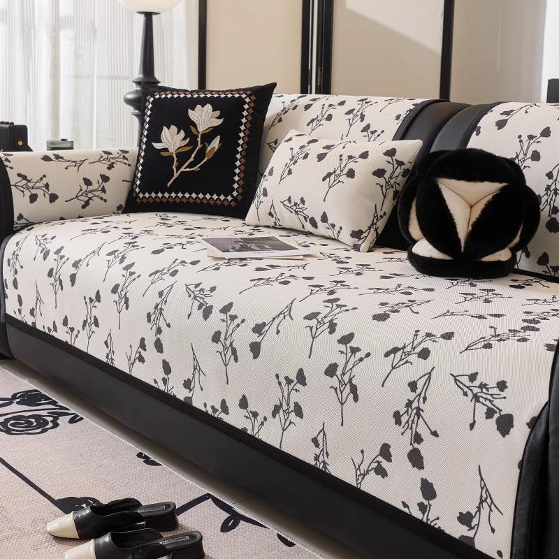 Summer Sofa Cushion Ice Silk Non-Slip Antique Mat Seat Cushion French High-End Summer Cool Cushion Leather Sofa Cover
