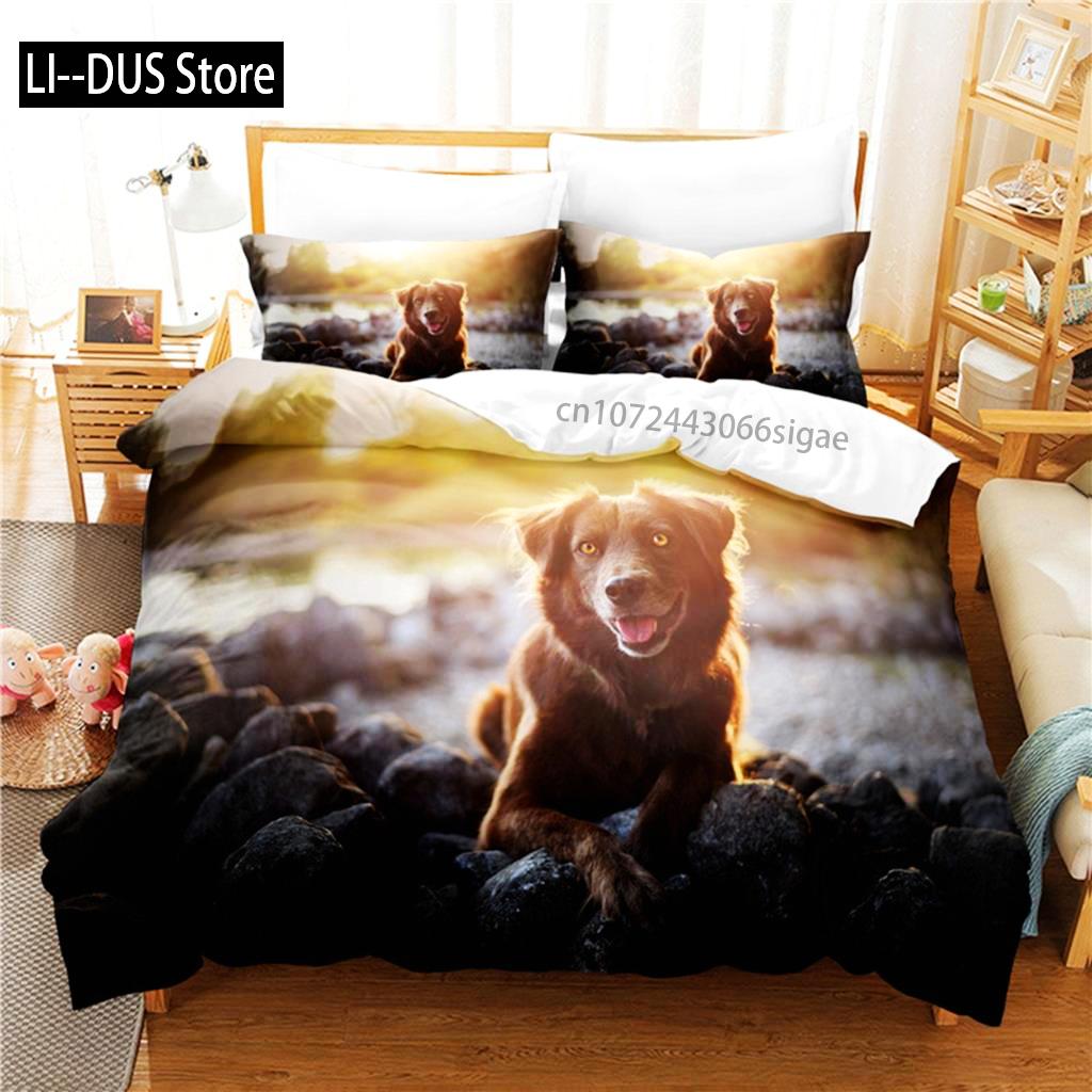 Schneehund Bettwäsche Set Bettbezug Set 3D Bettwäsche Digitaldruck Queen Size Bettwäsche Set Mode Design