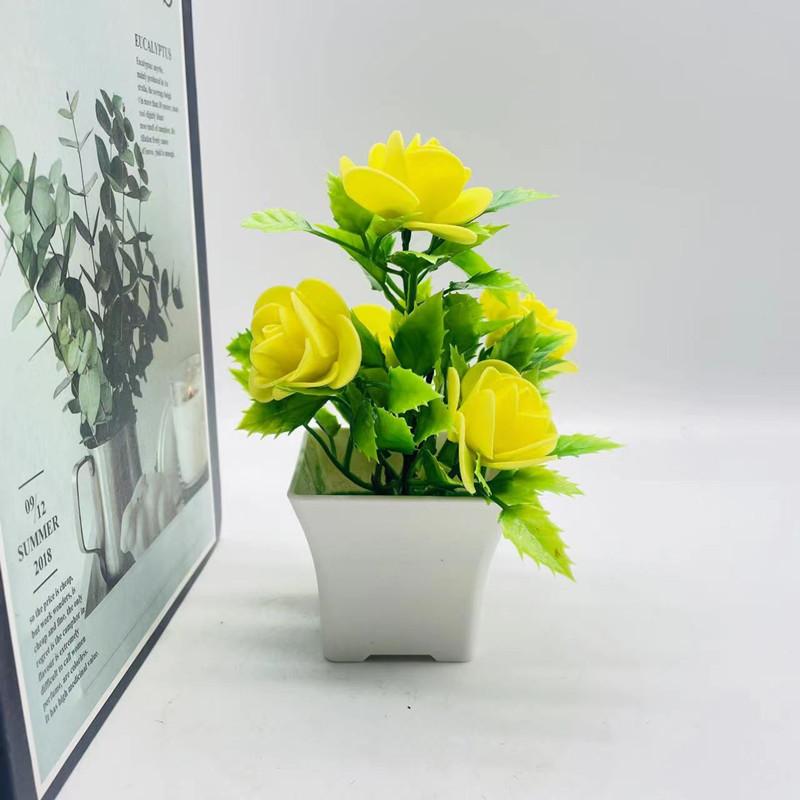 Artificial Potted Plants Artificial Flower Bonsai Artificial Green Plants Foam Roses 5 Foam Flower Ornaments
