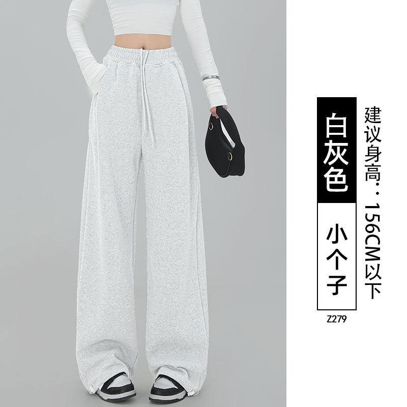 Lamb wool sweatpants women's autumn and winter new black leggings small fleece thickened Harlan sweatpants