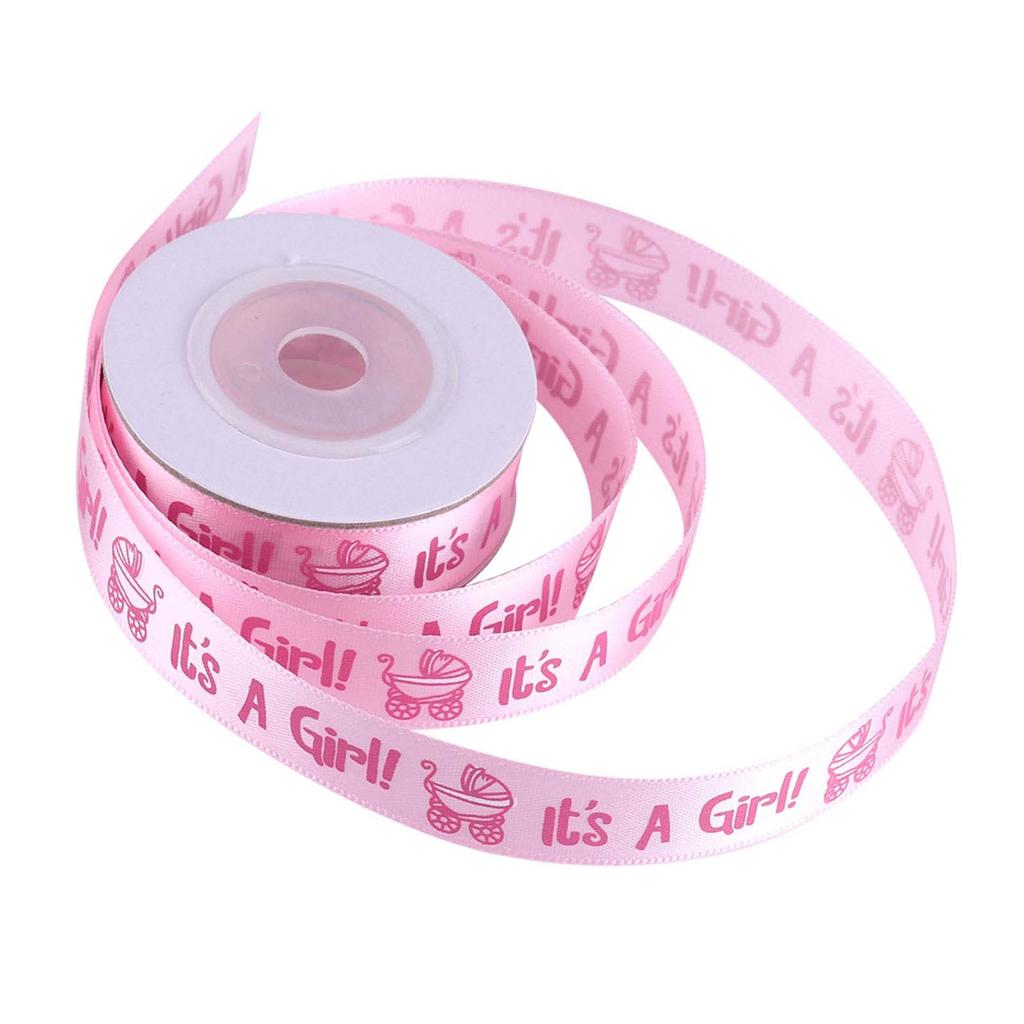 10Yards/Roll IT IS A GIRL Baby Shower Christening Party Favor Gift Stain Ribbon