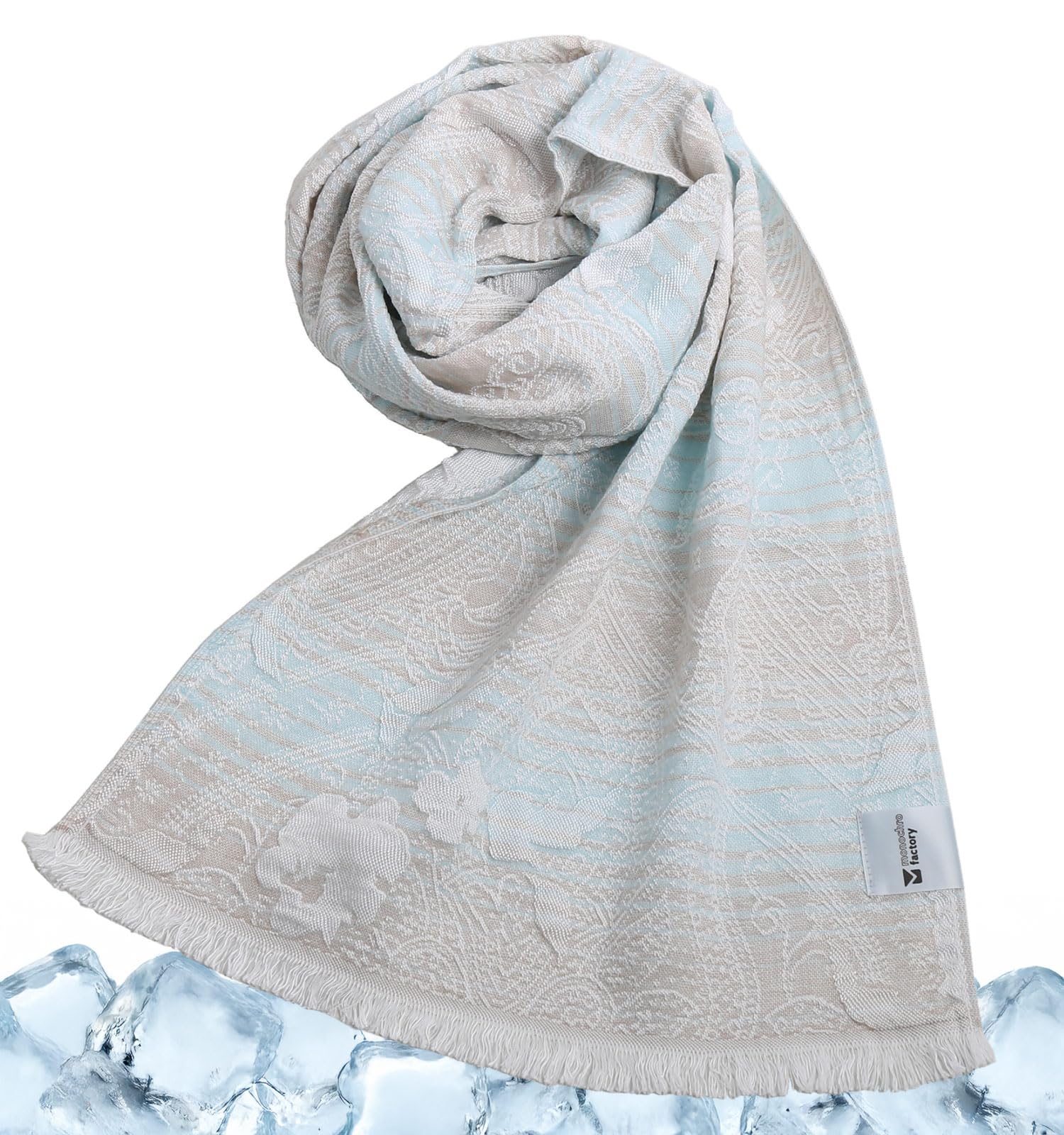 Cooling Cooling Contact Cool UV Made in Sun Unisex Paisley [Sankyo Shoji] Towel, Stole, Cooling, Scarf, Cut, Japan, Protection, (Stole Size, Beige)