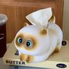 Creative Siamese Cat Cat Tissue Box Cartoon Resin Napkin Paper Box Napkin Holder Household
