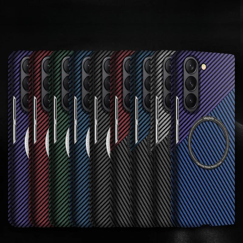 Ultra Thin Fiber Plastic Magnetic Case For Samsung Galaxy Z Fold 7 6 5 4 Wireless Charging Hard Case Are Not Made of Real Carbon