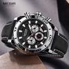 Fashion Megir Top Brand Men's Army Sports Chronograph Quartz Leather Luminous Waterproof Man Relogios 2094 Silver & Gold Watches