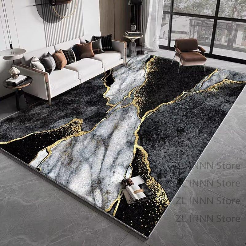 Luxury Marble Style Carpet for Living Room Large Area Texture Decoration Home Washable Rugs Dining Room Bedroom Non-slip Mat