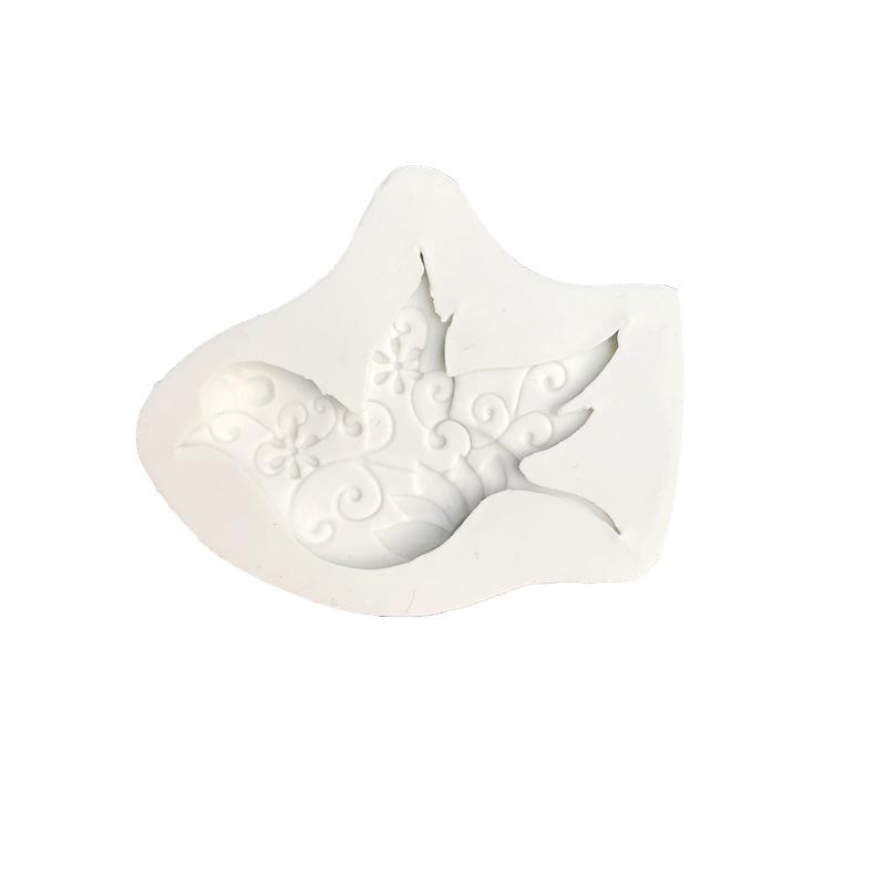 3D Dove Silicone Fondant Mold for Cake & Chocolate Decorations серый