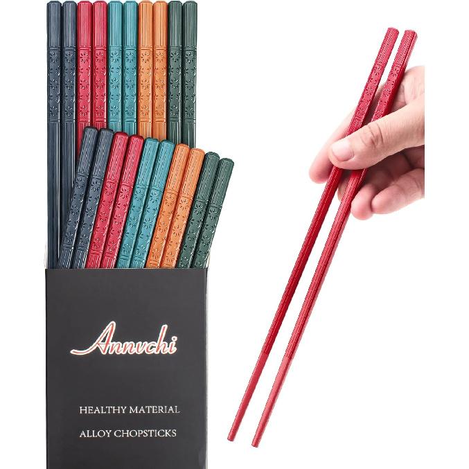 10 Pairs Fiberglass Chopsticks, Chopsticks Reble,Chop Sticks Reble Dishwasher Safe (COLOR)