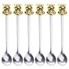 6 PCS Bear Shape Appetizers Cake Spoons/Fruit Forks Stainless Steel Material Coffee Spoons/Dessert Forks Party Supplies