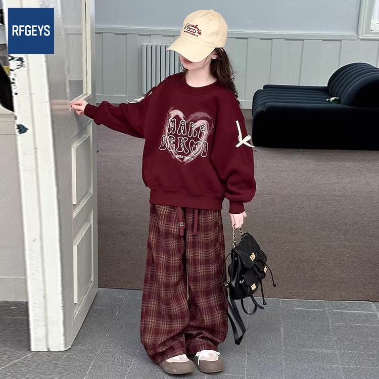 New 2025 Girls  Gradient Sweatshirt - Popular Street Style for Autumn & Spring 160cm