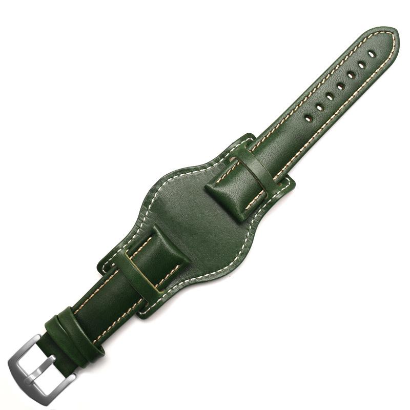 Náramek z pravé kůže 18mm 20mm 21mm 22mm řemínek k hodinkám pánský řemínek na hodinky S matným náramkem ručně vyrobený kožený náramek