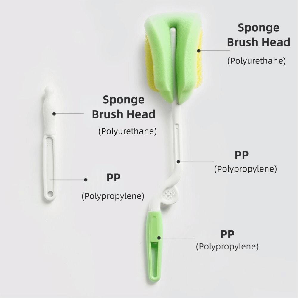 BPA-Free Baby Bottle Cleaning Brush Set 360° Cleaning Feeding Bottle Brush  Lid Cleaning