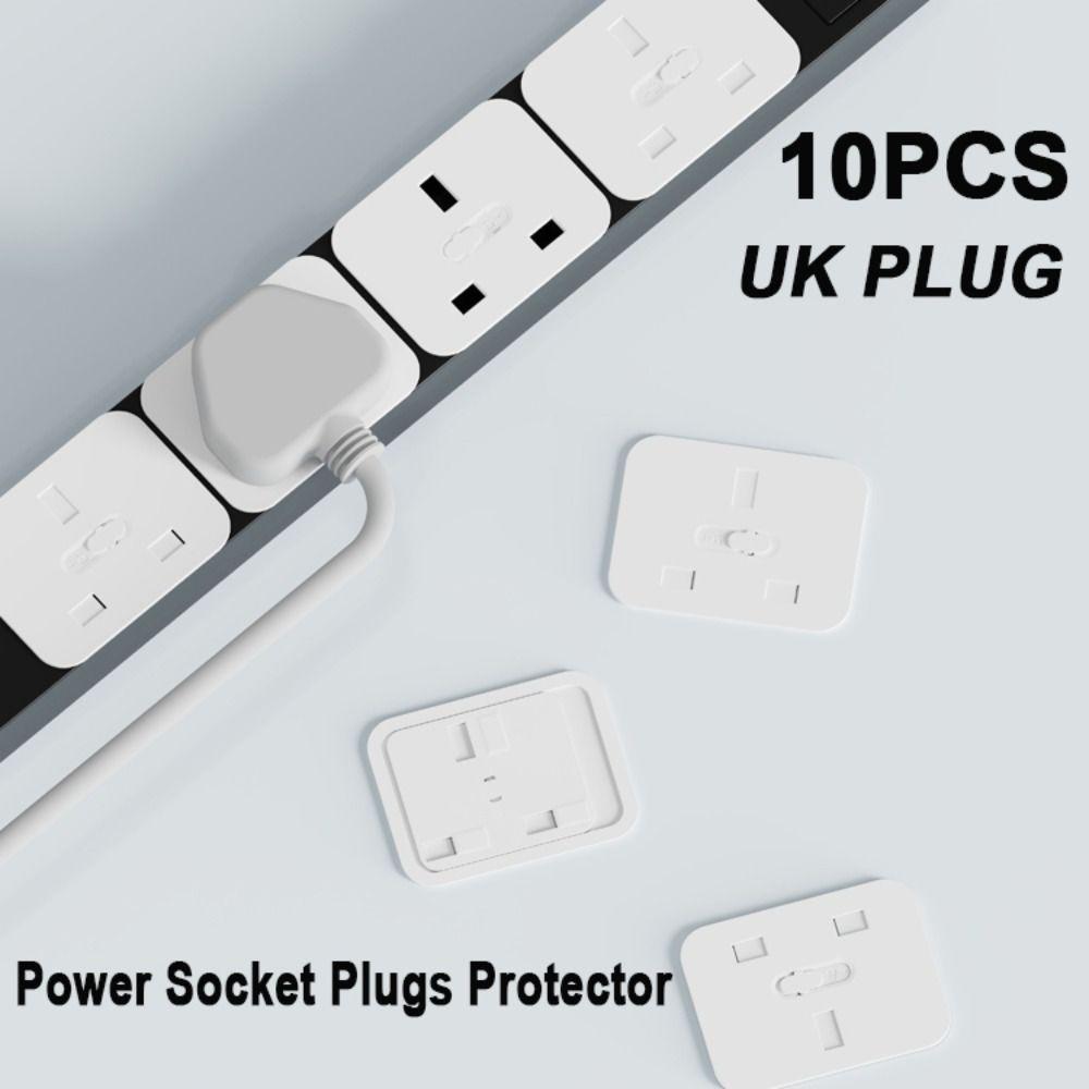 

10Pcs Anti Electric Socket Plugs Protector UK Standard Power Socket Cover UK
