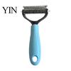 Undercoat Grooming Tool Double-Sided Pet Detangling Rake, Dog Rake with Rounded Blades, Non Slip Comb Shedding Brush for Long Hair Dogs, Cats