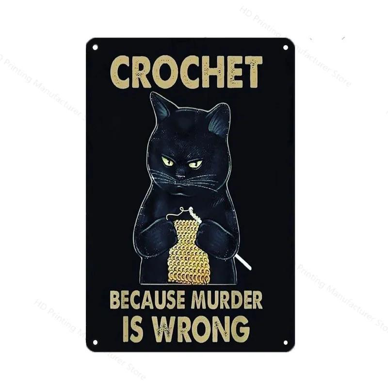 Black Cat Women Metal Sign Vintage 30 *20cm Tin Plaque Coffee Yoga Bedroom Club Decoration Home Vintage Art Plate Wall Poster