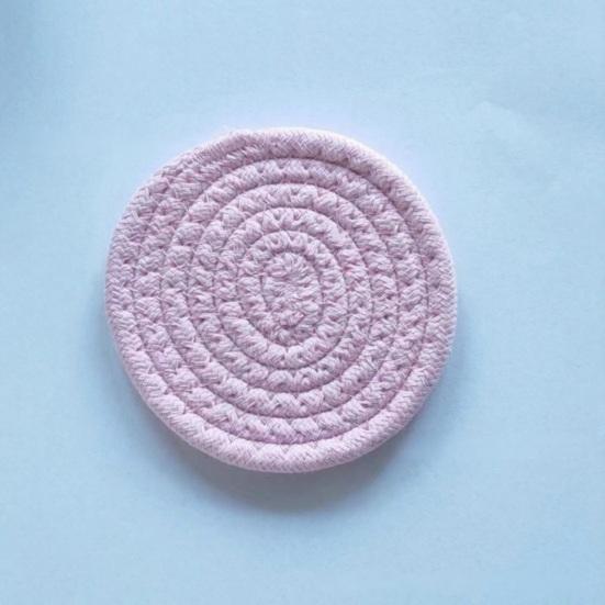 Yousheng 8Pcs Cotton Woven Coasters for Drinks, Absorbent Coasters Set with Holder, Wear-Resistant Insulating Heat-Resistant Coasters for Cups Teapots