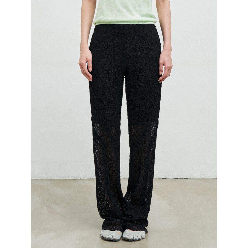 Anggae Lace Line Pants Black