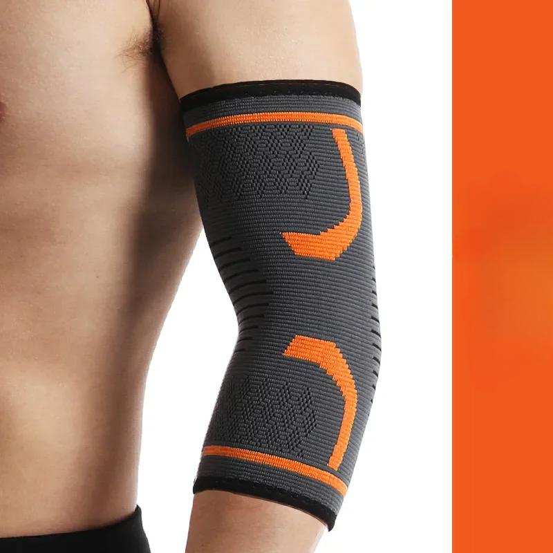 

Спортивный налокотник для бадминтона, баскетбола, фитнес-оборудования, эластичный дышащий налокотник, грелка для артрита, аксессуары для спортзала XL оранжевый