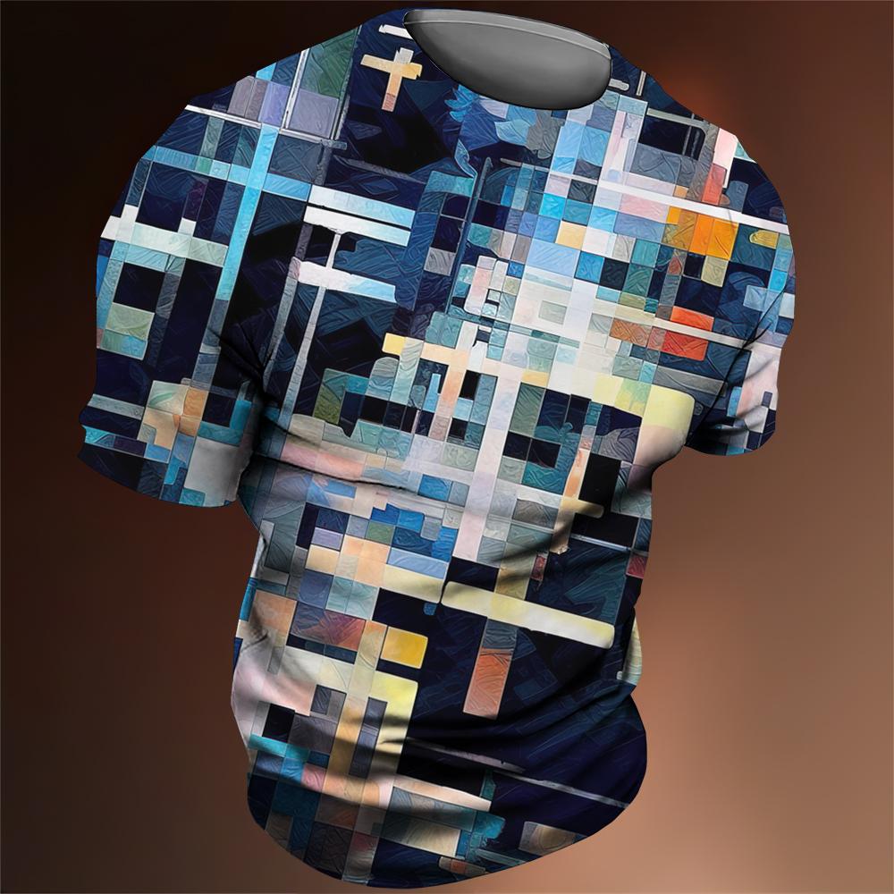 Sommer Männer T-Shirt T-stück Tribal Print Vintage Tops O Hals Urlaub Harajuku Shirt Kurzarm Casual Männlich Lustige Kleidung Camiseta