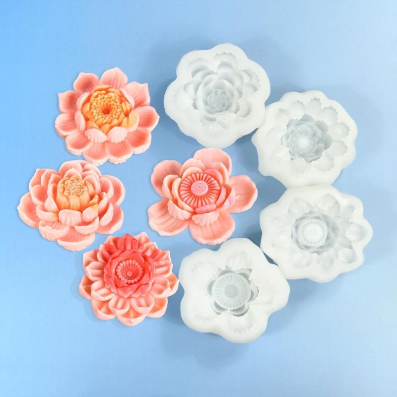Delicate Kitchen Silicone Baking Molds Heatproof Silicone Flower Cake Crafting Moulds for Birthday and Festival Treats