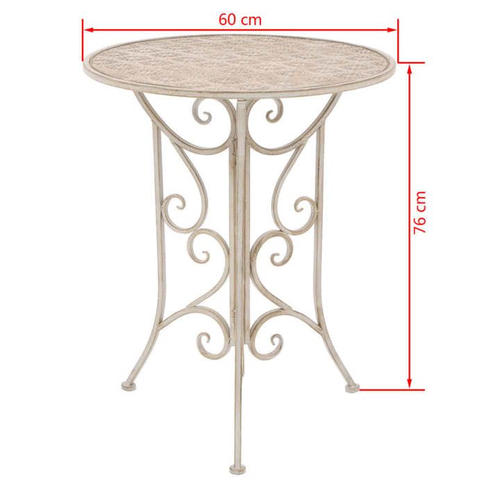 Ensemble de bistro - vidaXL - 3 pcs - Acier - Blanc - Résistant aux intempéries
