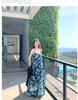 French Blue Floral Strappy Maxi Dress - Summer 2026 Women's Unique Design