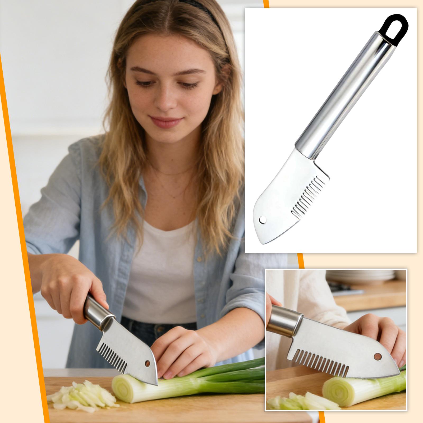 Stainless Steel Scallion , Scallion Cutter, Scallion Shredder, Multi-functional Kitchen Gadget One Size серебряный