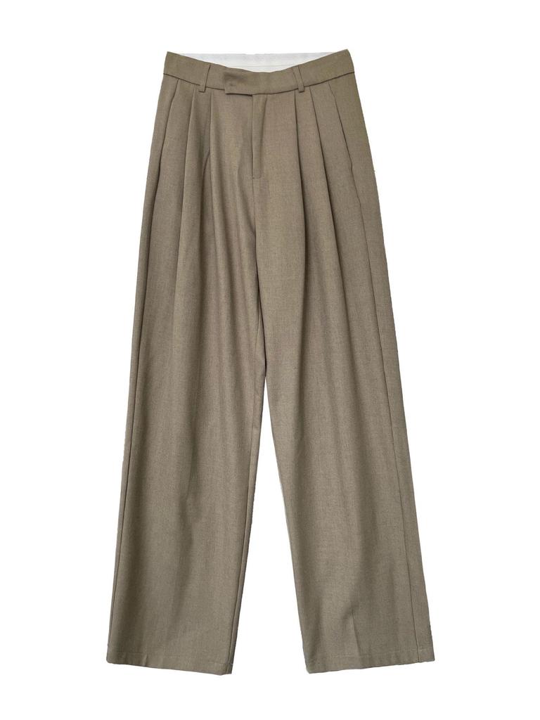 Luxi Minimalist Women's Wide-Leg Mopping Pants, Spring/Autumn 2025, Old Money Style, Loose Drape, Perfect for Commuting.