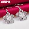 925 Sterling Silver Flower Star Drop Earrings Jewelry