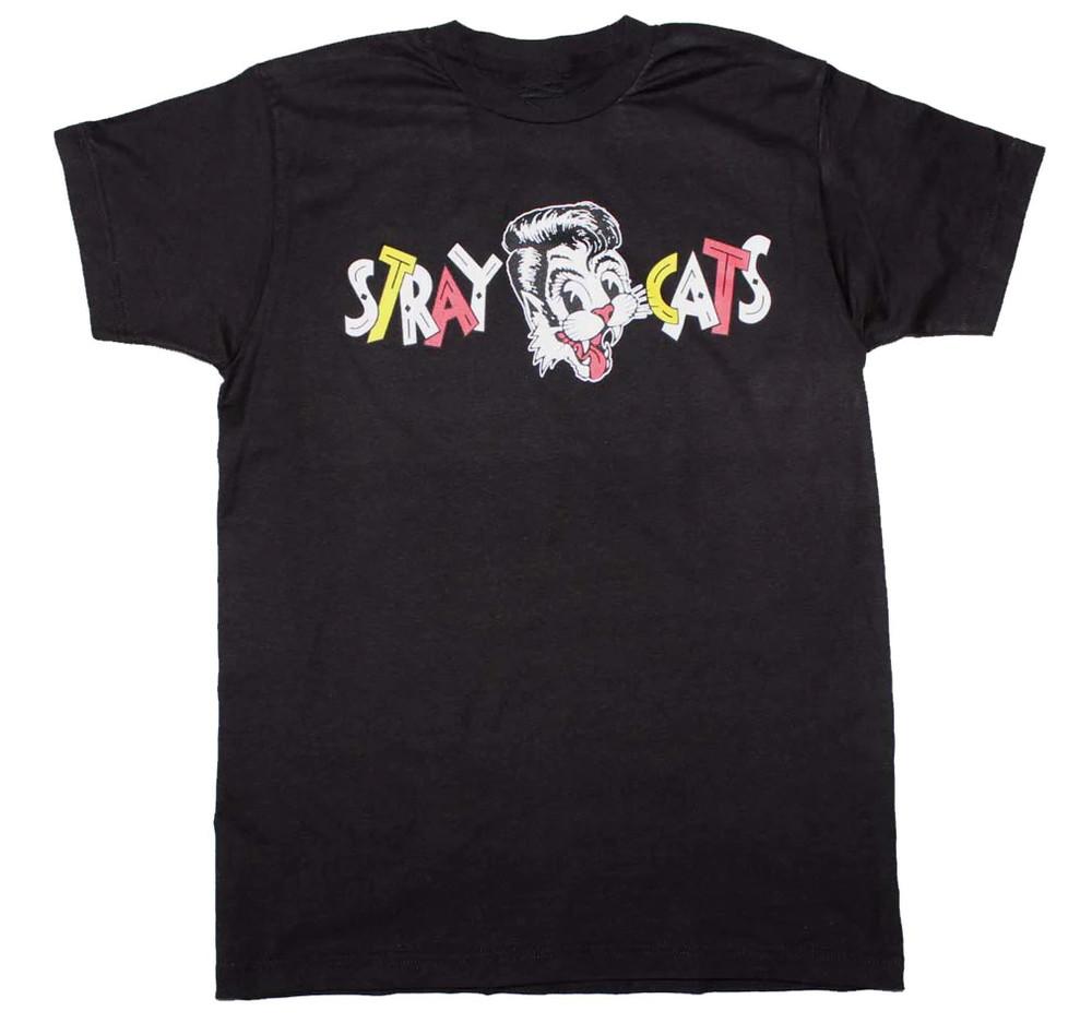 Vintage Stray Cats Band Cotton Black All Size Unisex Shirt Unisex T-Shirt S