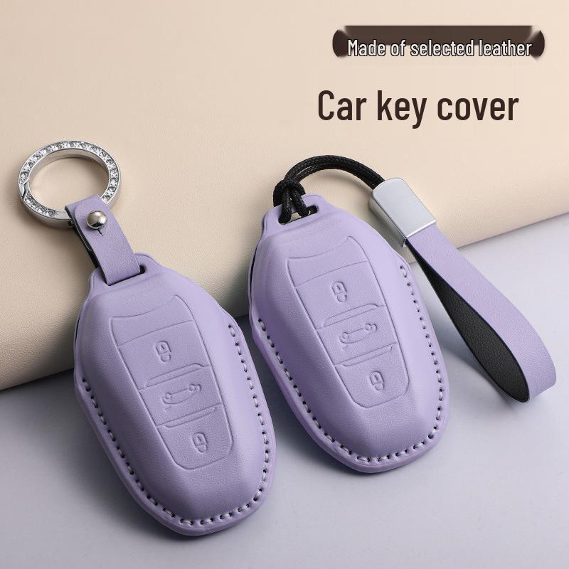 Versatile Citroen Key Cover: Premium Leather Shell for C5X, C6, AIRCROSS, Tianyi C5 (Japanese/Korean Style)