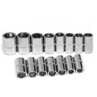 1Pcs New For Ratchet Torque Wrench Hex Short Socket Hand Tool 1/4" 6.35mm Head Metric Key Sleeve 4-14mm Double End Drive Socket