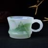 Chinese Style Milk Jade Glass Tea Cup Kung Fu Tea Family Meeting Tea Cup Household Simple and Exquisite Water Cup