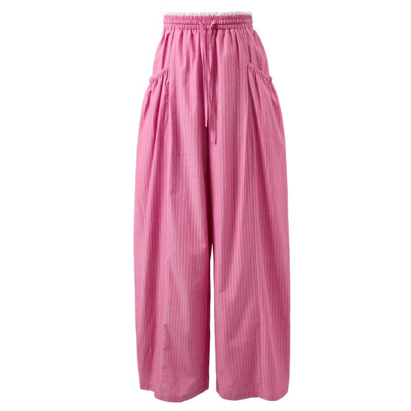 SanCai 2026 Summer Striped Wide-Leg Casual Pants L