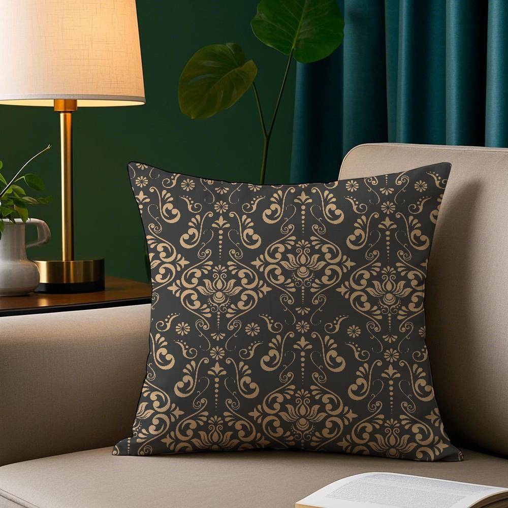 

Barroco Pattern Pillow Case Short Plush Print Cushion Cover Square Throw Pillow Covers Sofa Home Decor 12x12Inch