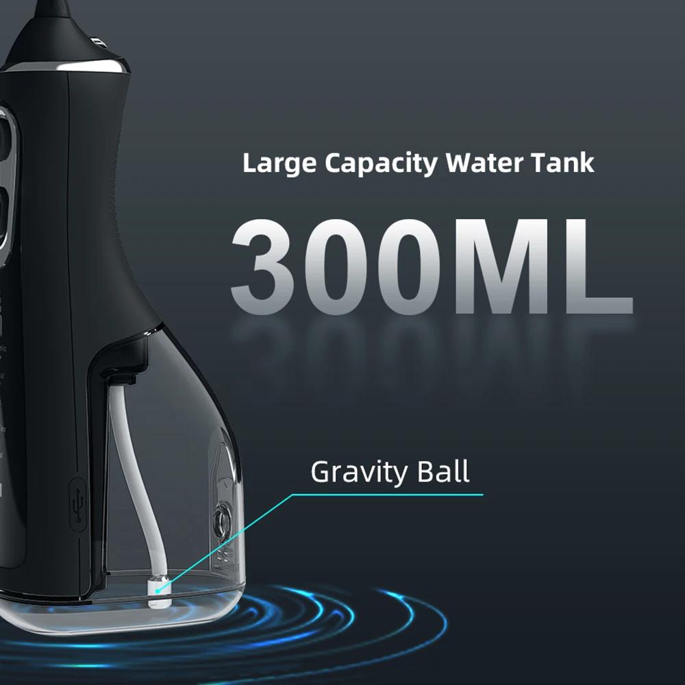 Munddusche, tragbare Wasserflosser, Zahnstocher, 5 Modi, 360° gedrehter Strahl zum Reinigen der Zähne, Fadenseide, Mundwaschmaschine