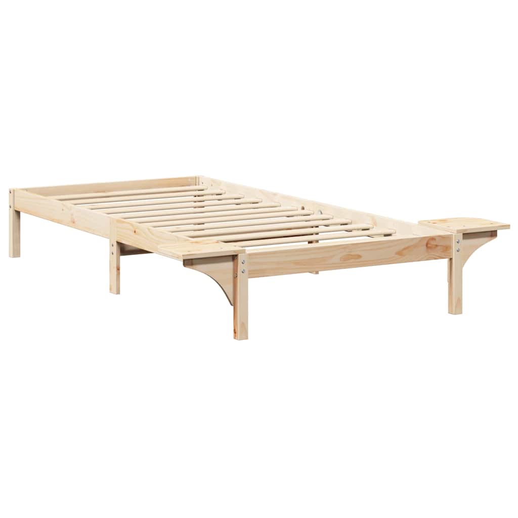Natural Bed Frame 90 x 200 cm Solid Pine Wood