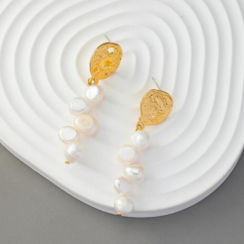 Crazy Chen Shuting Gao Ye Same Style Earrings Shu Classy Sense Niche Style Design Pearl Earrings for Women